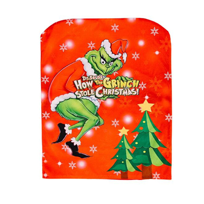 Grinch Pattern Chair Cover for Christmas Soft Touch Best Quality Bright Color