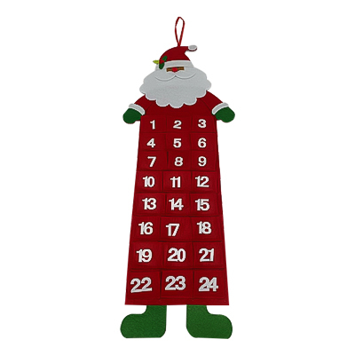 Santa Advent Calendar Storage Hanging Bag with Pockets of 24