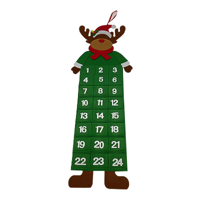 Elk Advent Calendar Storage Hanging Bag with Pockets of 24