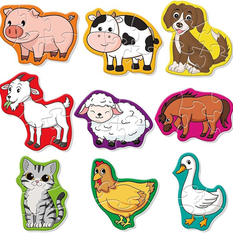 9 Packs Farm Animal Puzzles for Kids Aged 3+