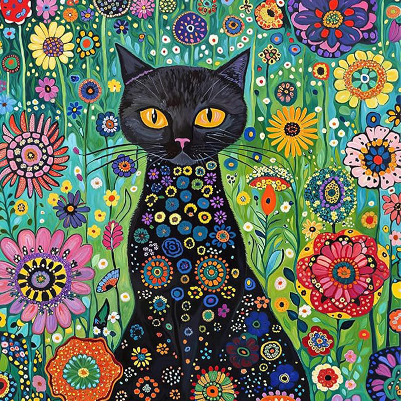 Petals and The Midnight Cat 1000 Piece Jigsaw Puzzle for Adults